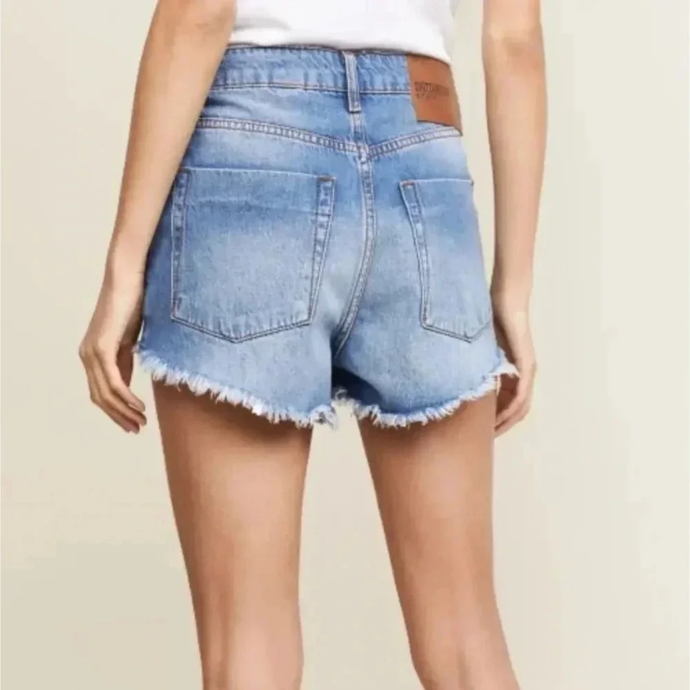 ONE TEASPOON Atlantis Distressed Denim Cutoff Shorts 27 Button Fly‎ Raw Hem NWT